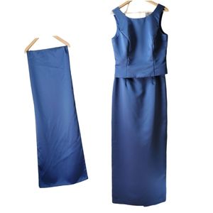 *NEW* 3 Piece Formal Blue Satin Dress Sz 10 USA